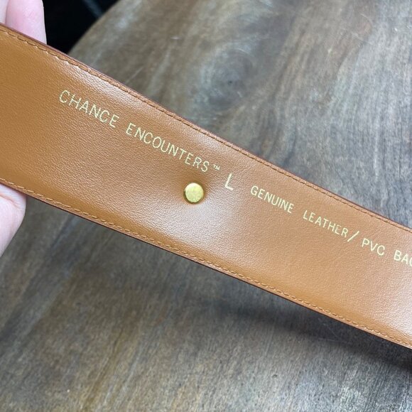 Chance Encounters Brown Genuine Leather Medallion Belt Women's Size Large Boho - Picture 6 of 7